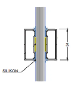 KP34D Decorative Glass Profile 34x12mm (without double-sided tape) ANODIZED (6 m)