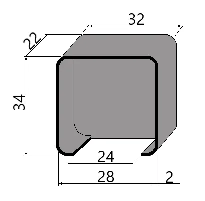 MD 304B Wall Flange - Handrail (30x28 Aluminum, NATURAL, Black)