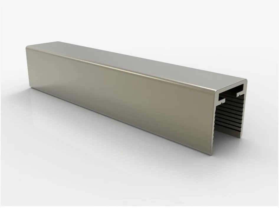 30x28 U-type Handrail Profile from Aluminum Glass 12-16mm (Black, 6 m)