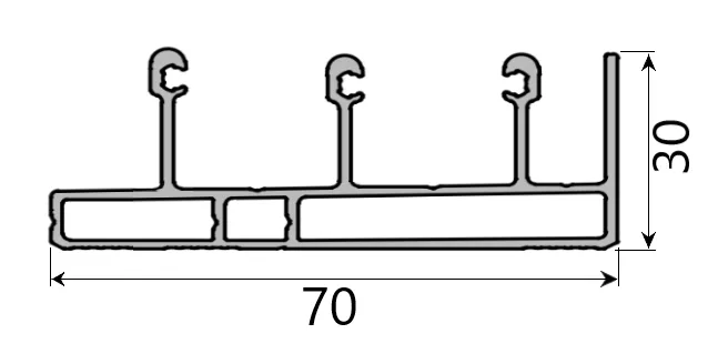 MD 30x70 sina de glisare 3 cai(inferioara/superioara), SLIDER NEXT (Anod, 7 m)