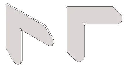 Alignment Corner Connector for 34x61mm Door Frame Profile