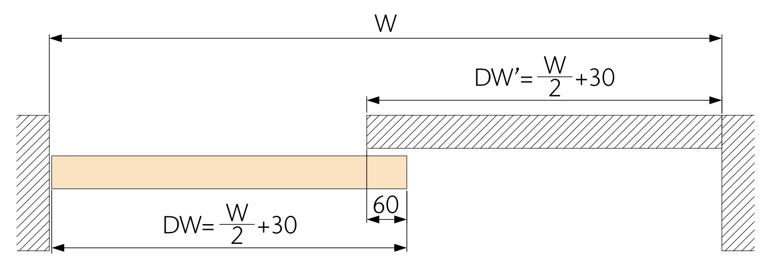 E-Space Wood Minimal, door catch system, 1 door