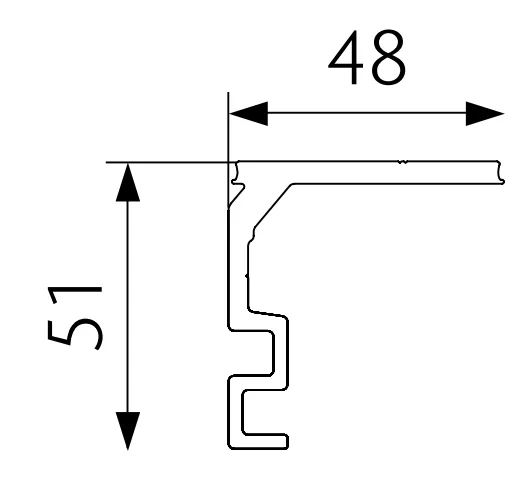 Cornier de montare pe perete OPK E-Space (2 m)
