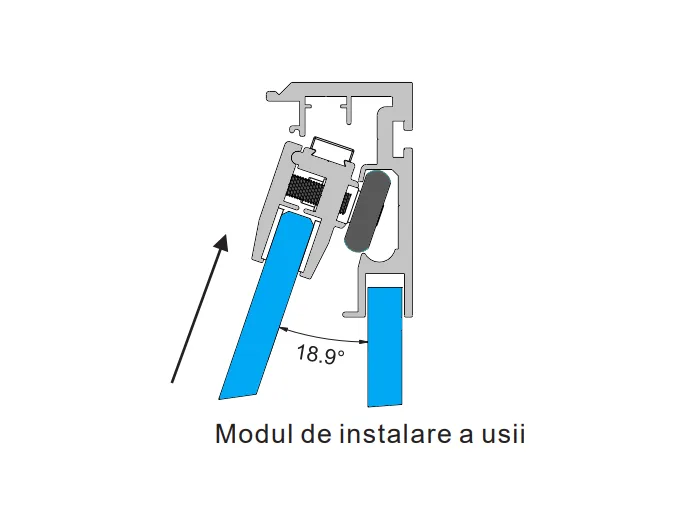 MD 170A-S Kit glisanta cu amortizor si maner scoica