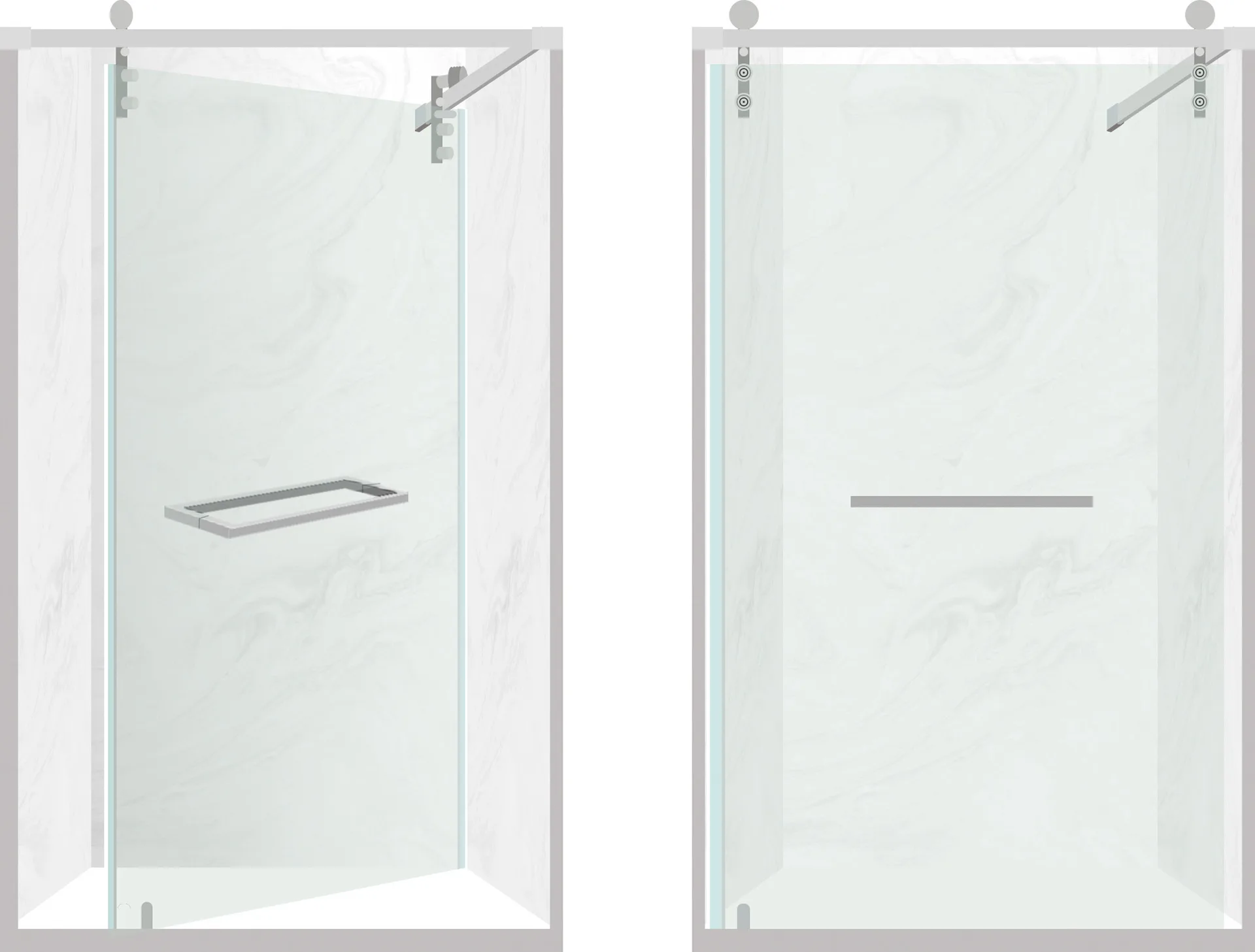Black 90-degree return kit with sliding door (MD 61)