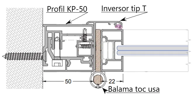KP50 Profil perimetral prin strangere 50x40mm ANODIZAT (6 m)