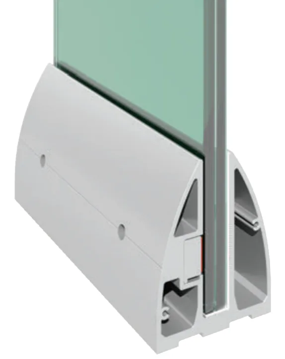 M40 U-type handrail profile with floor fixing (Anod, 3 m)