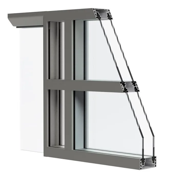 KP80 Profil perimetral dublu cu clips 80x34mm ANODIZAT (6 m)