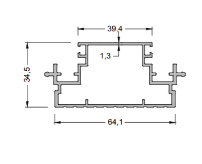 KP80 Anodized Double Perimeter Profile with Clips 80x34mm (6 m)