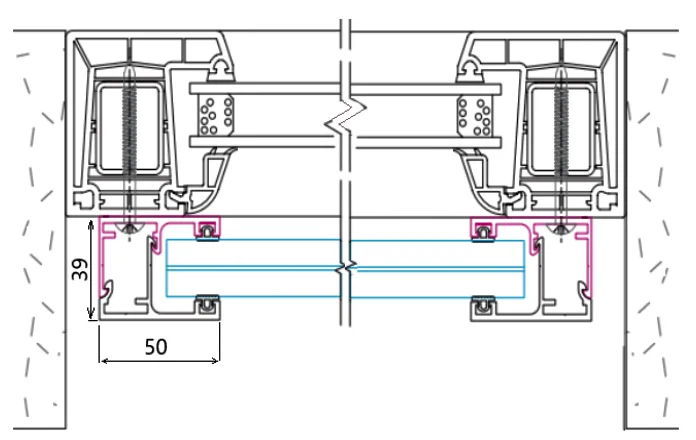 MD-120J-1100 Set profile fixare sticla 16.7,balcon francez (7016) (7016)