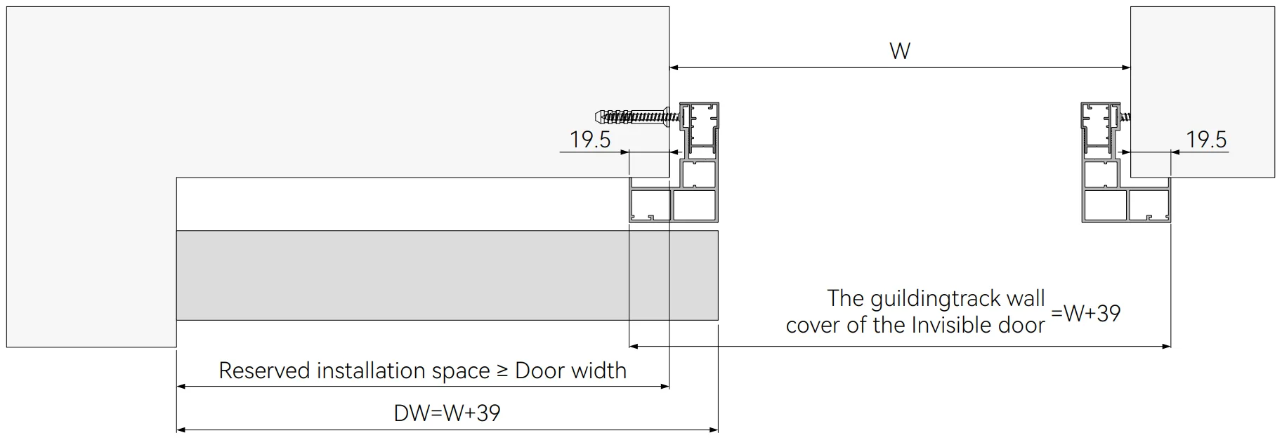 Invisible Door Set, Left