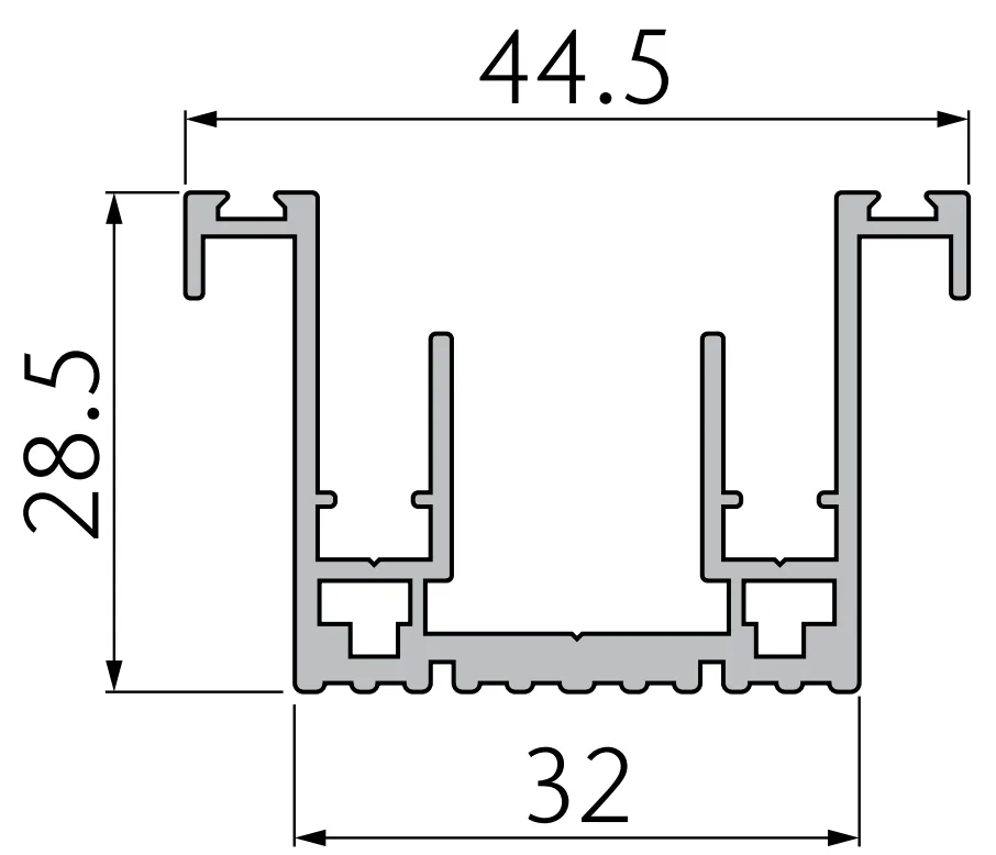 A276-46 OPK PS FD Top/Bottom Frame Profile (Champagne Brush, 6 m)