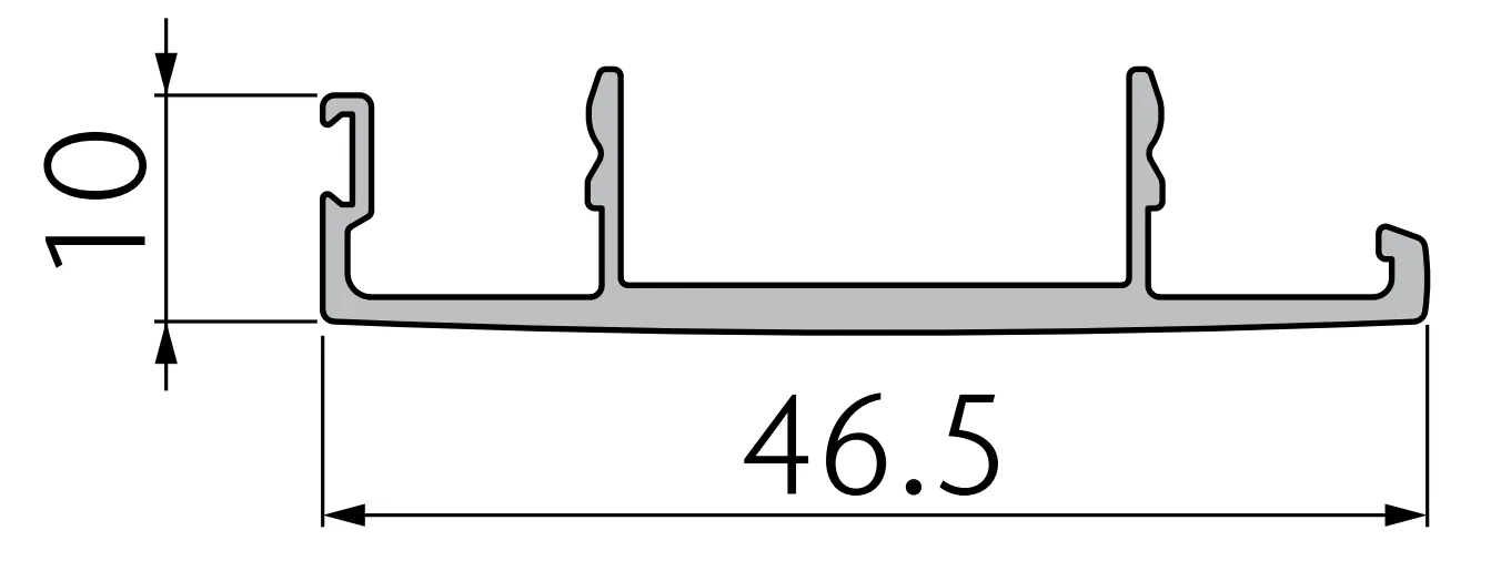A2123-45 OPK PS FD Profil capac lateral vertical intermediar tip C, cu perie (Champagne Brush, 5 m)