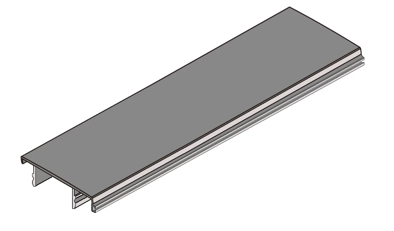 A2123-45 OPK PS FD Profil capac lateral vertical intermediar tip C, cu perie (Champagne Brush, 6 m)