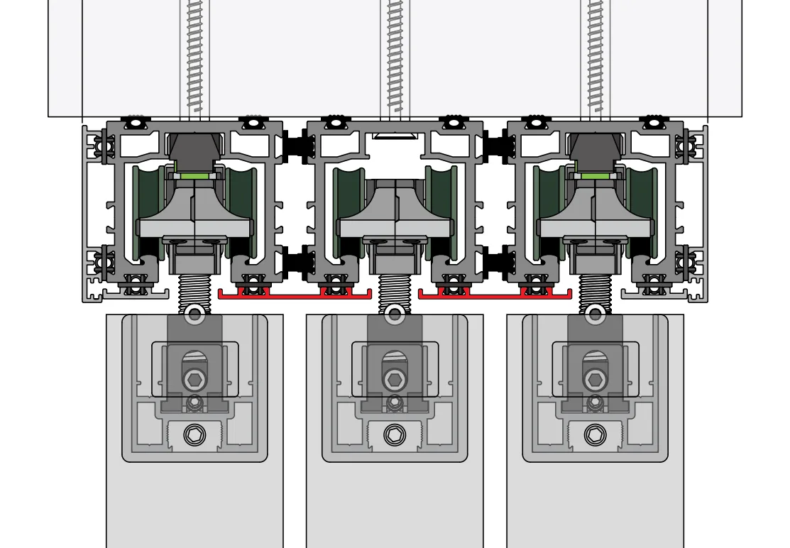 A314-45 OPK PS FD/FW Intermediate vertical lower door profile, 45mm panel (Champagne Brush, 3 m)