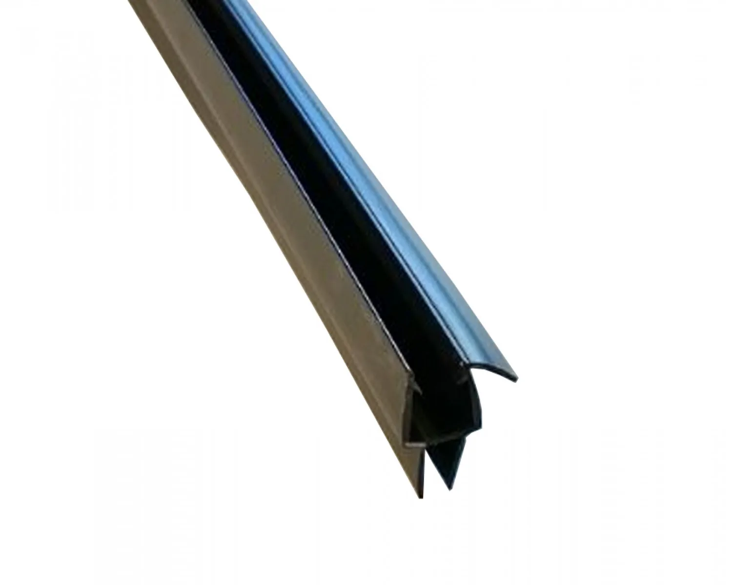 MD 206 B /8mm - Silicone gasket with double tongue at 90° (8mm glass) BLACK (2.5 m)