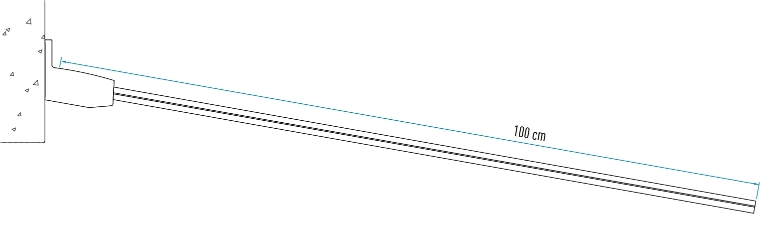 M100-200 Glass Cover Support System L-200cm
