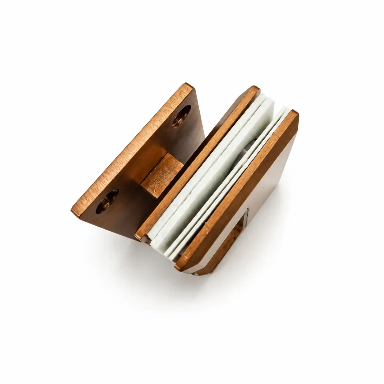 Wall-to-Glass Angle Hinge, 90°, ANTIQUE