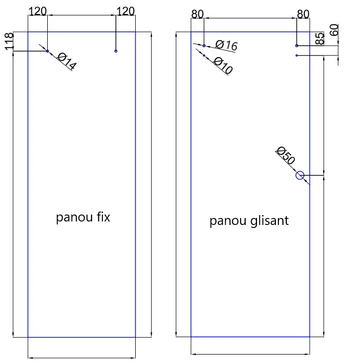 Sliding Door Kit with Fixed Panel (Antique Brass)