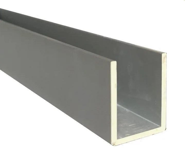 U-type Handrail Profile (16x20) Glass 12mm (7016 Matt, 6 m)