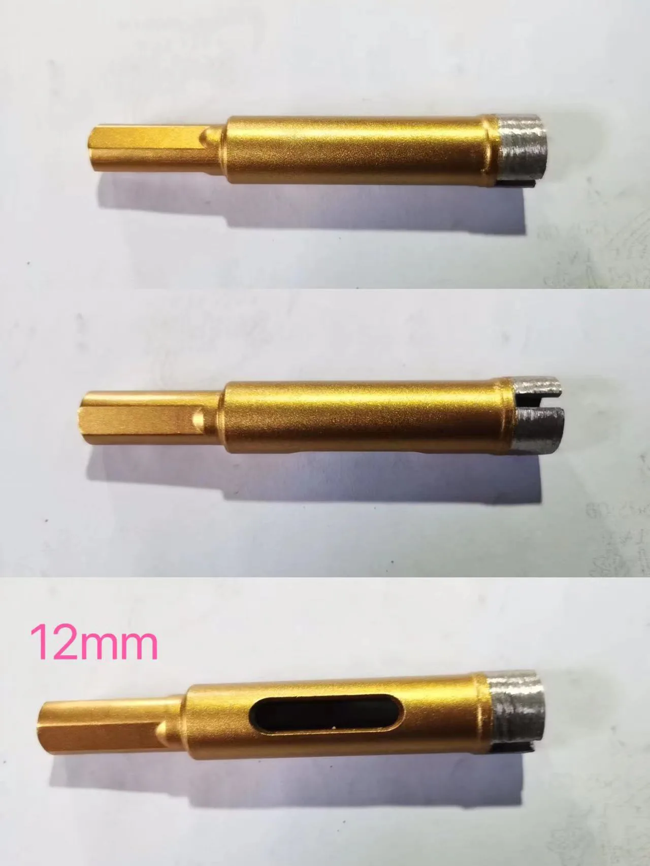 12mm Burghiu sinterizat cu diamant, tija HEX,83mm lungime