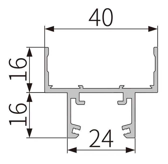 A208-40 OPK PS FG U-type end cap profile (Champagne Brush, 6 m)