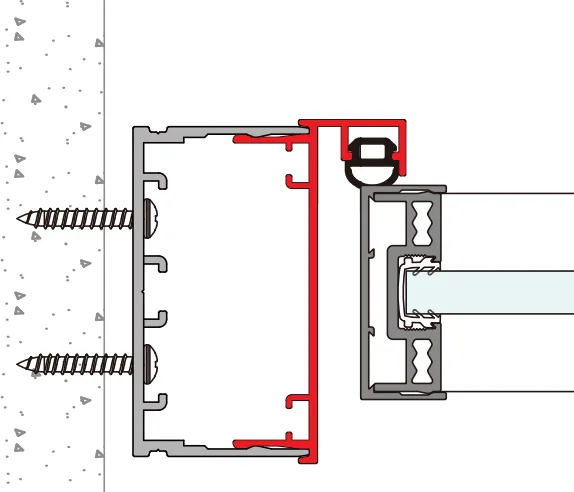 A372 OPK PS FG Decorative cover for harmonica door wall profile (Champagne Brush)