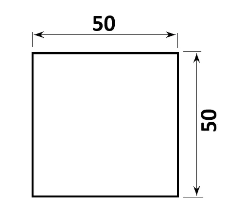 MD 50x50x2.0mm Profil aluminiu de compensare (Anod, 6 m)