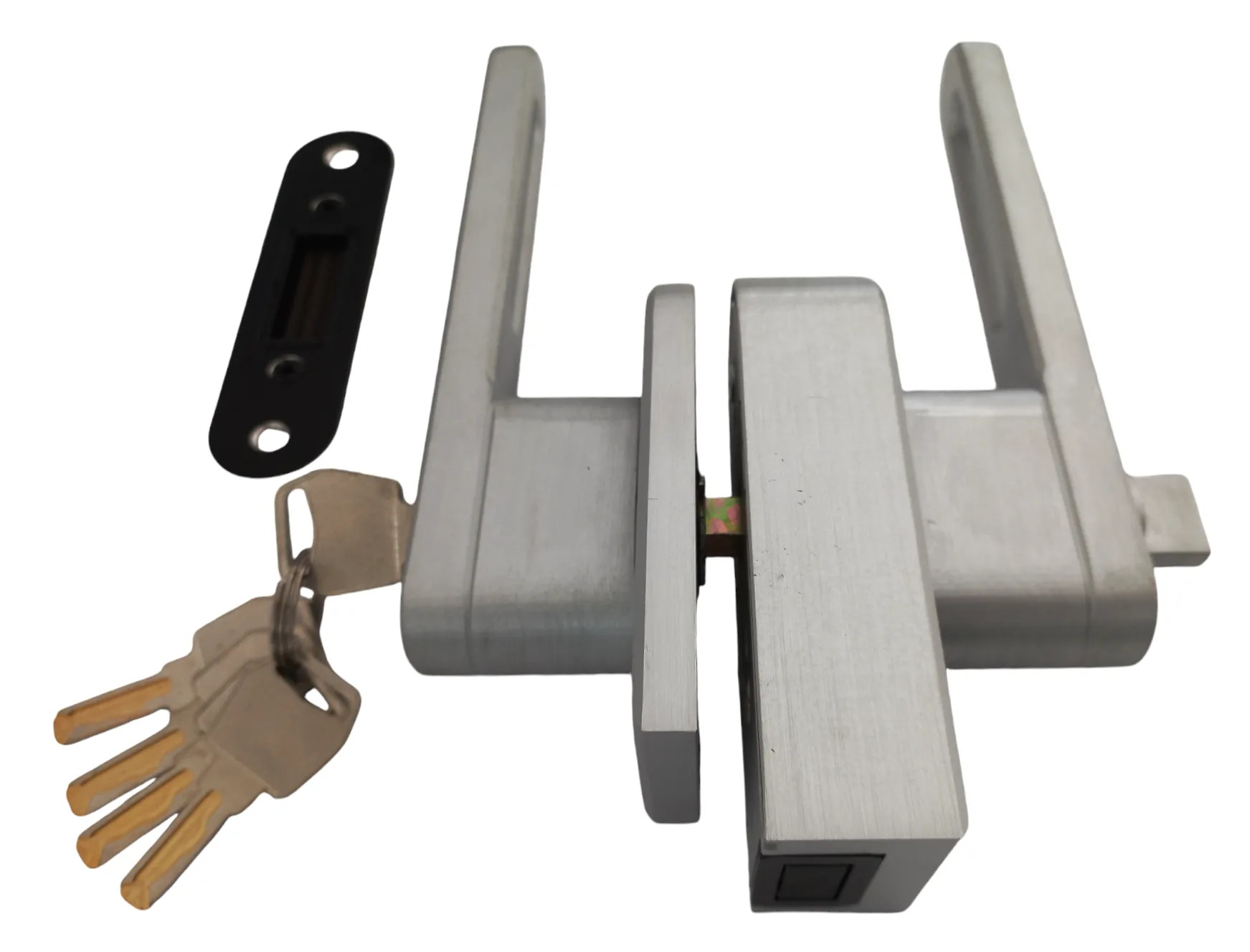 MAG/01L A Incuietoare magnetica pentru usa de sticla cu toc (rotunjita maner gol