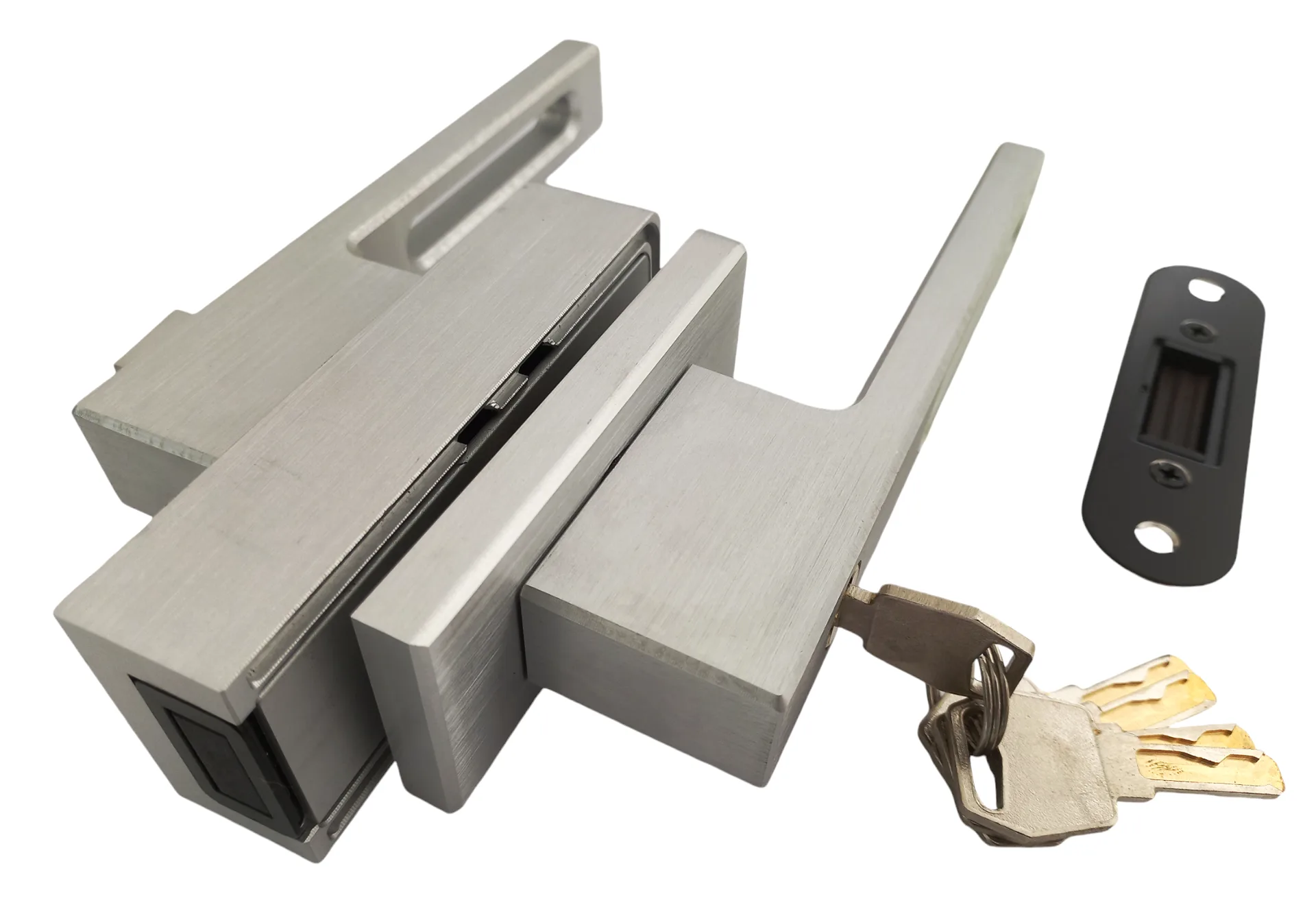 MAG/02L A Incuietoare magnetica pentru usa de sticla cu toc (maner gol