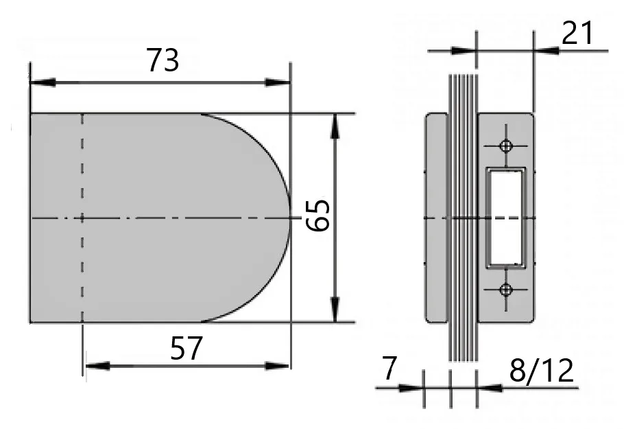 MD 012B BLACK - Lockset for Glass Door in Aluminum Frame, Matte Black