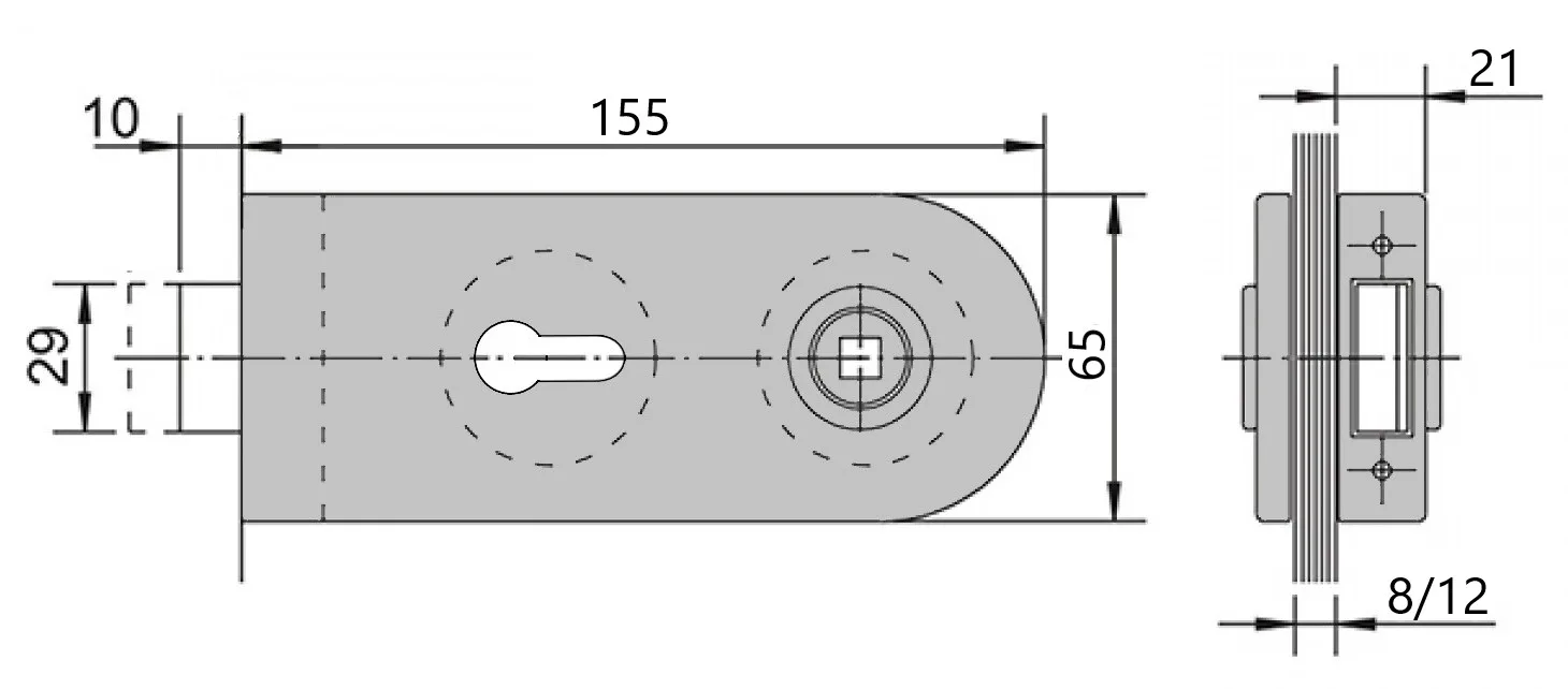 Md 012B incuietoare usa toc aluminiu (Black)