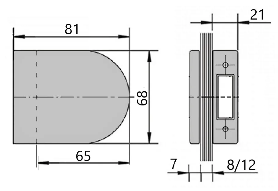 MD 012S-1 - Lever Lockset for Glass Door with Frame Strike