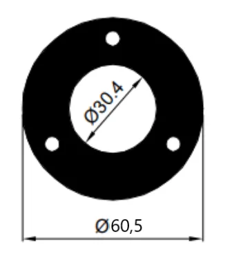 MD 01-48 Wall Flange for Round Handrail Ø30mm, Aluminium