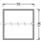 MD 100x50x2.0mm Profil aluminiu de compensare (Anod, 6 m)
