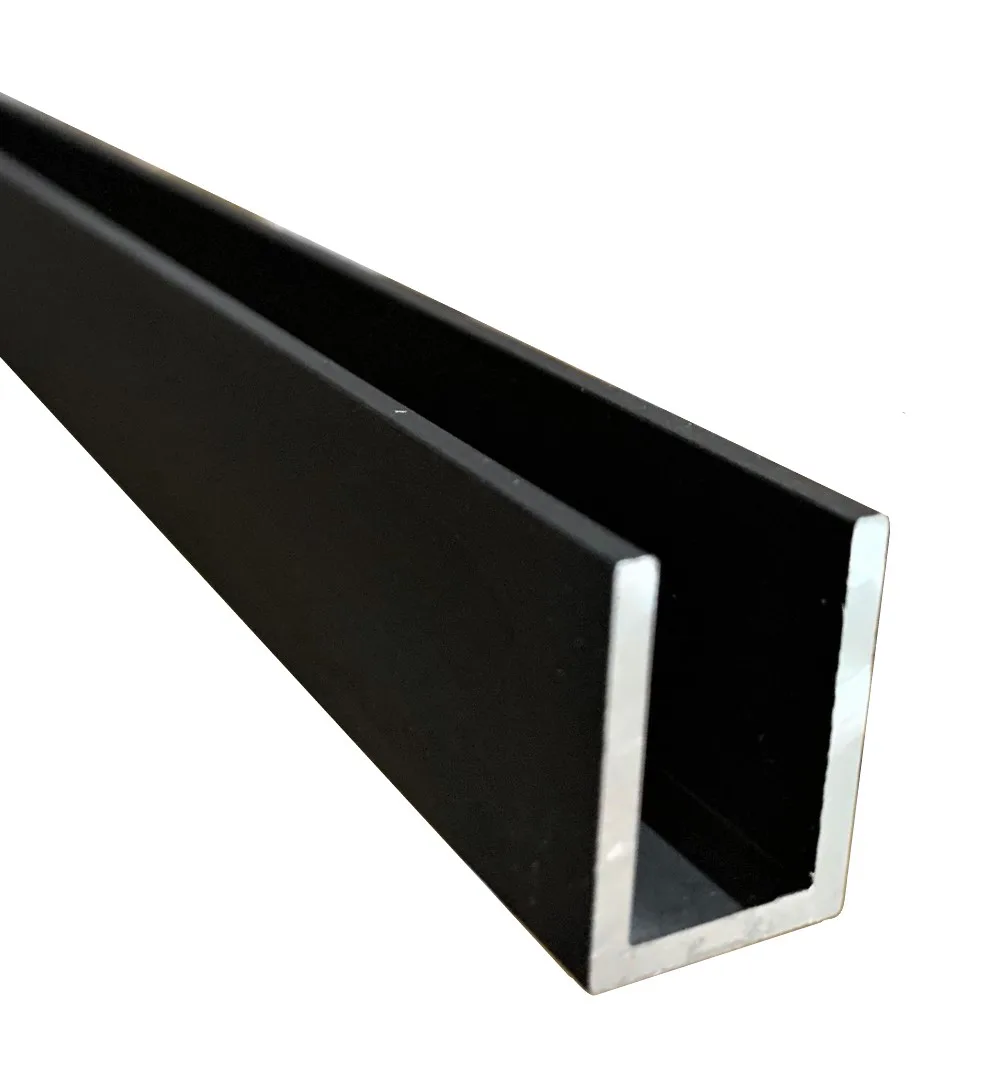 MD 101AL B - Profil U aluminiu 14x20x1. (sticla8) 300cm BLACK