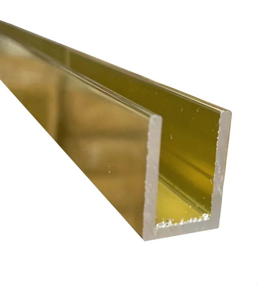 MD 101AL G - 15x19x1.5mm U-type Aluminum Handrail Profile (sticla8-10mm) 300cm GOLD