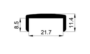 MD 103A-20 U-type Handrail Profile from Aluminum NATUR for 20mm Glass (6 m)