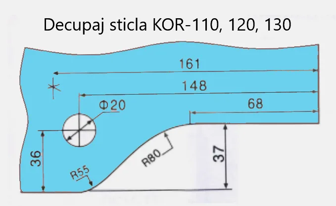 MD 110D-L - Left Hand Eccentric Bottom Patch Fitting Hinge