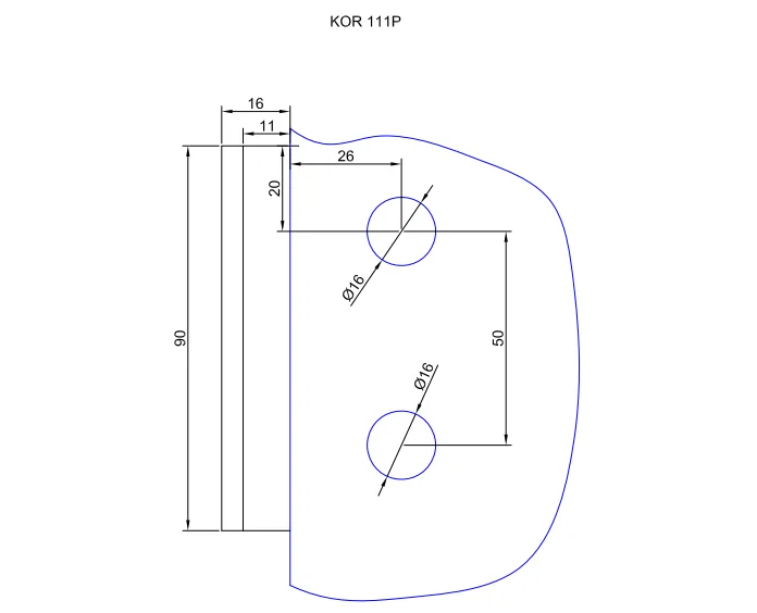 MD 111P Harmonic wall-glass hinge (PSS (polished))