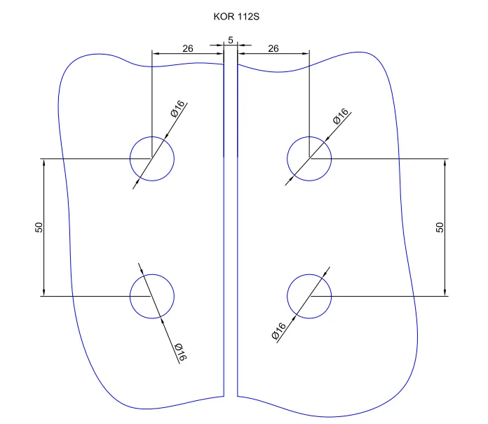 MD 112S Harmonic glass-glass hinge PSS (PSS (polished))