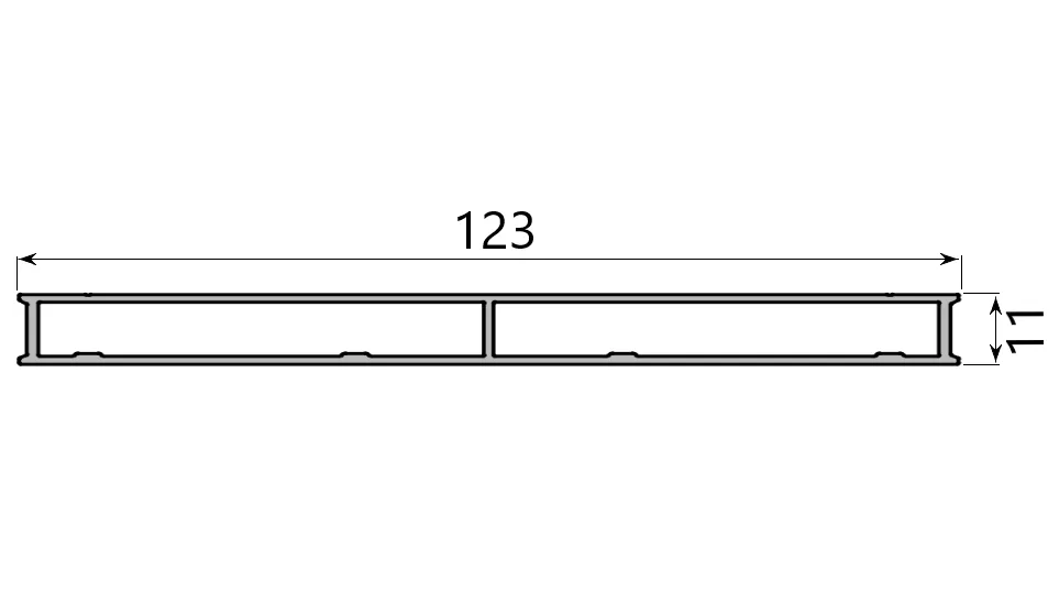 MD 11x123 Slide Master lateral profile - Slide Master flat (Anod, 5 m)