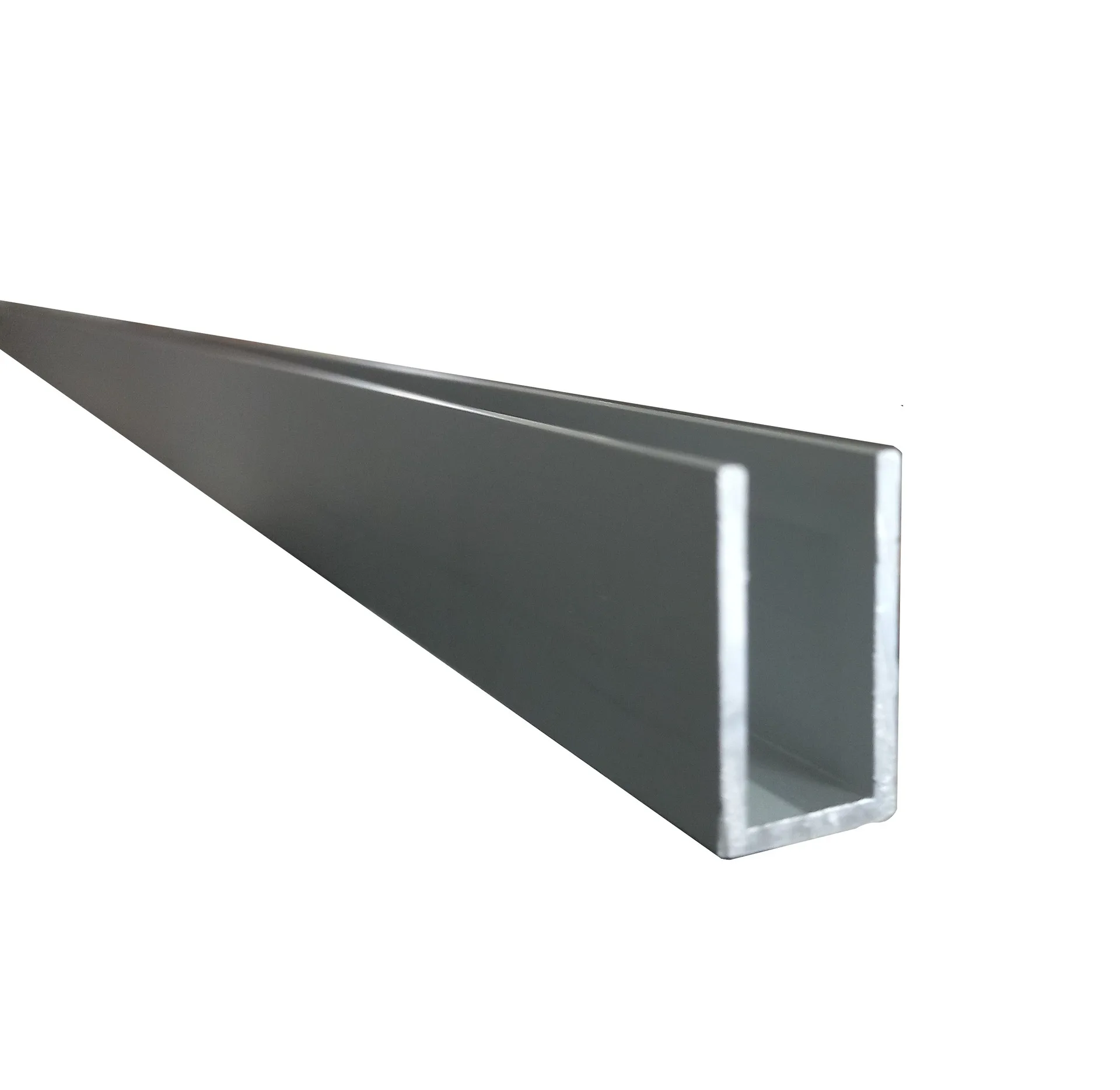 MD 13.6x25A - Profil U aluminiu ANODIZAT 13.6x25mm x 1.7 (sticla 8-10mm) (6 m)