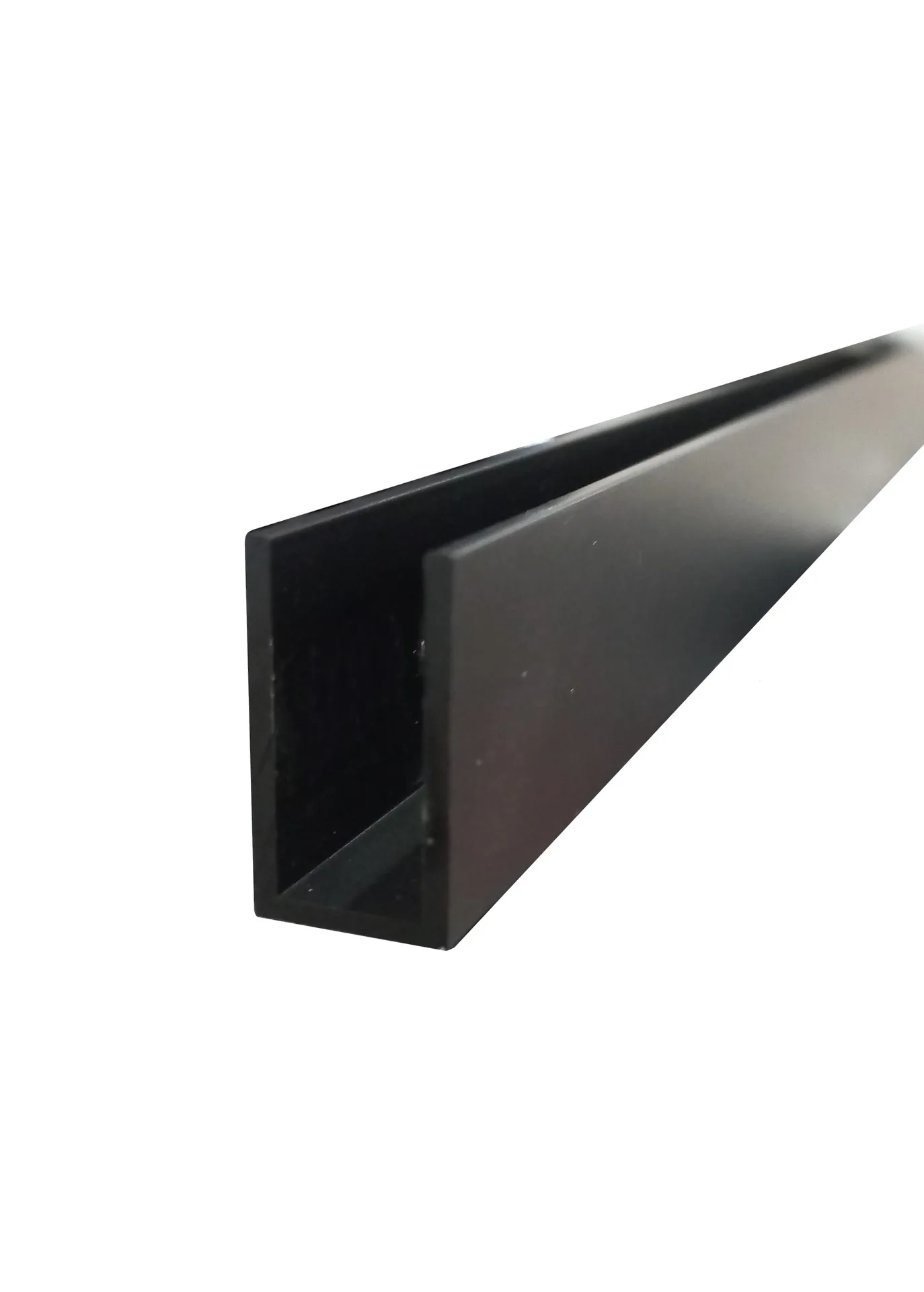 MD 13.6x25B - Profil U aluminiu BLACK 13.6x25mm x 1.7 (sticla 8-10mm) (3 m)