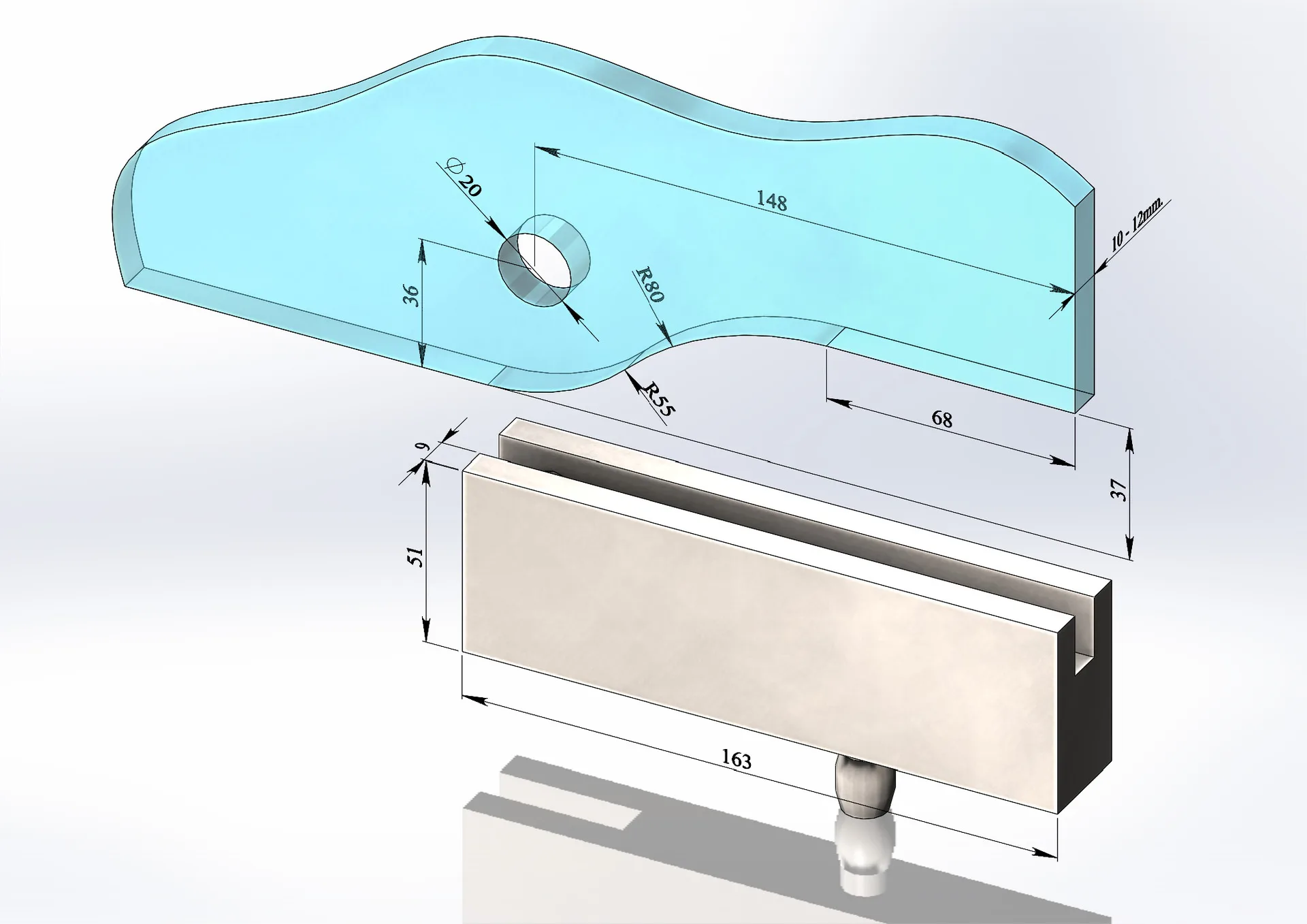 MD 130P NAT - Conector supralumina-perete NAT
