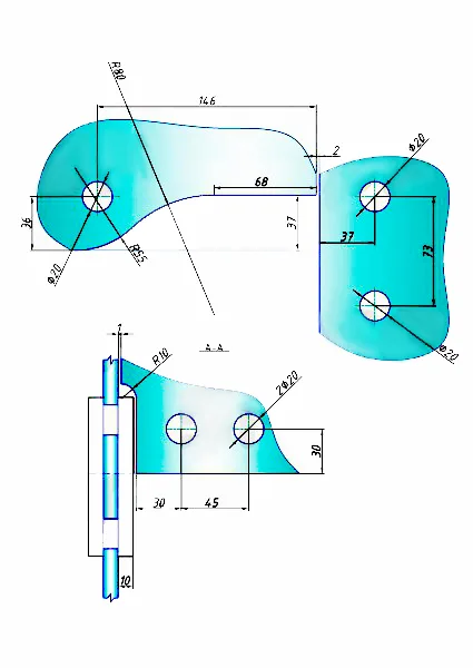 MD 141-L - 3-Way Overpanel Corner Patch Fitting with Left Pivot