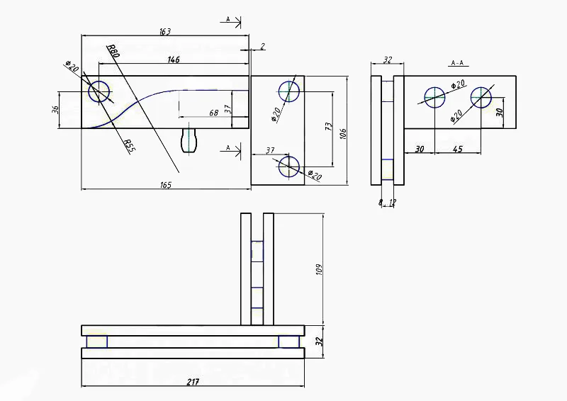 MD 141-R - Coltar 3 directii supralumina cu pivot dreapta