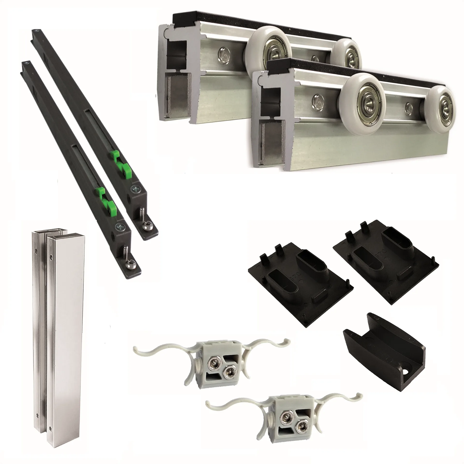 MD 170A-R Sliding System Kit with Soft-Close and Rectangular Handle