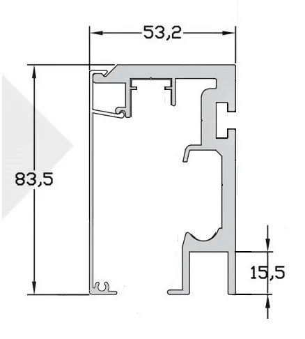 170TR NAT sliding track 4.2 m anodized