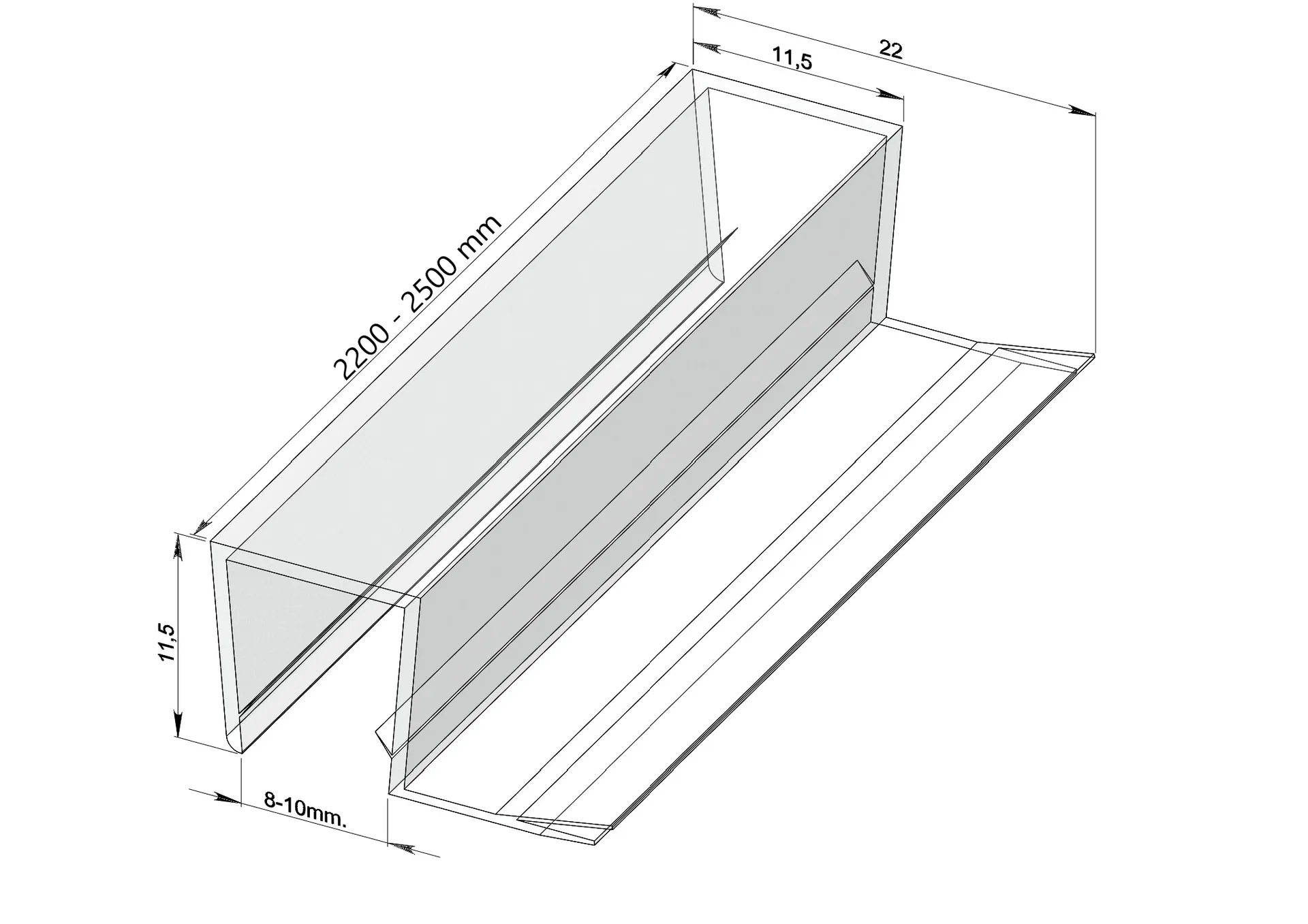 MD 202-10 90 Silicone Gasket for Glass